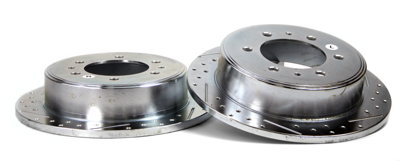 Hummer H3 Brake Rotors (2) - Rear - Baer Brakes - Claw Performance, Slot & Drilled - Zinc-Plated - `06-`10